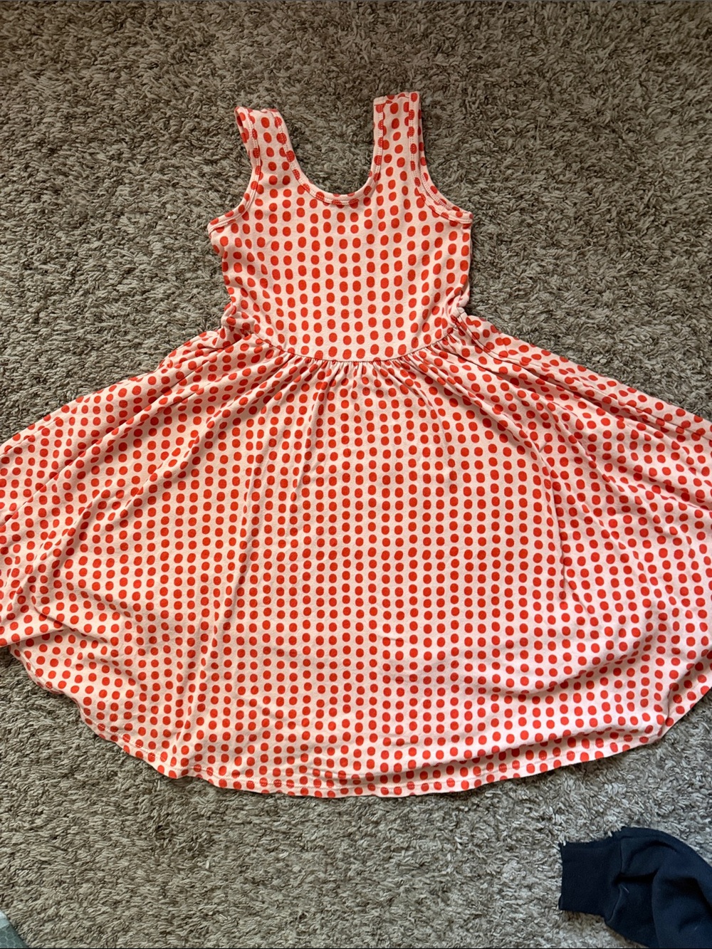 ALICE + AMES ORANGE Dot Sleeveless Twirl Dress